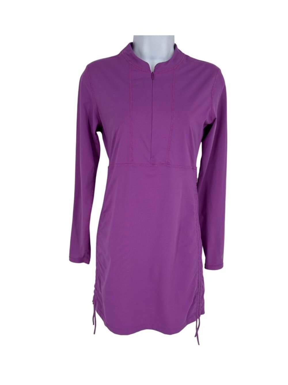 Athleta Zip Ruched Purple Zip Pullover Beach Coverup‎ Rash Guard Size S